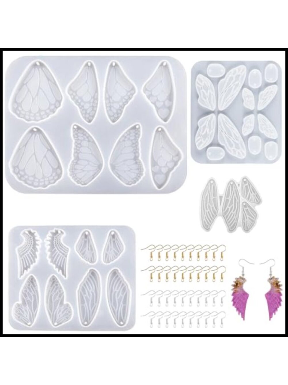 Silicone Resin Molds Butterfly Fairy Wings Earring Casting DIY Jewelry